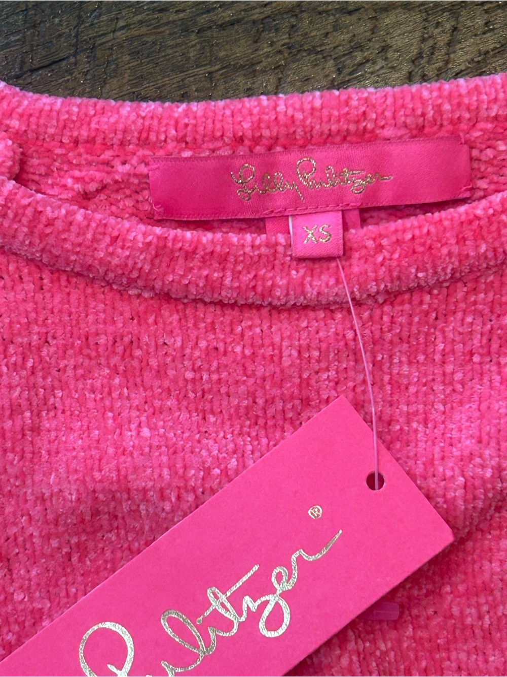 Lilly Pulitzer Hot Pink Crewneck Sweater with Button Detail - Picture 2 of 9